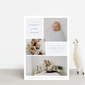 "Love Multiplies" - Birth Announcements in Dusty Blue by Julie Murray - Front