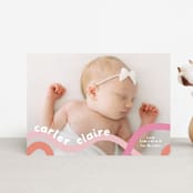 "Wiggle Worm" - Birth Announcements in Peach Sherbet by Lauren Chism - Front