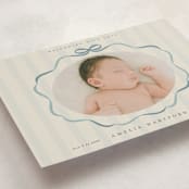 "bows and stripes" - Birth Announcements in Lagoon by Lori Wemple - Detail