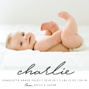 "Special Name" - Birth Announcements in Slate by Shirley Lin Schneider - Detail