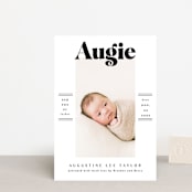 "Bold Name Frame" - Birth Announcements in Ash by Alethea and Ruth - Front