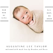 "Bold Name Frame" - Birth Announcements in Ash by Alethea and Ruth - Detail