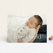 "Stacked Name" - Birth Announcements in Cloud by Alethea and Ruth - Front