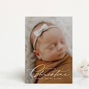 "Sweeping Name" - Birth Announcements in Cloud by Alethea and Ruth - Front