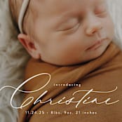 "Sweeping Name" - Birth Announcements in Cloud by Alethea and Ruth - Detail