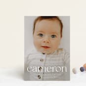 "Classy Name" - Birth Announcements in Cloud by Ekko Studio - Front