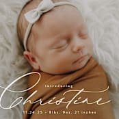 "Sweeping Name" - Birth Announcements in Cloud by Alethea and Ruth - Detail