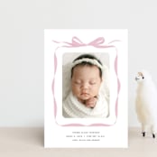 "Bow" - Birth Announcements in Poppy by Olivia Kanaley Inman - Front