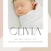 "Artful" - Birth Announcements in Sherbet by Pixel and Hank - Detail