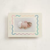 "Wavy Pastel Frame" - Birth Announcements in Cream by Baumbirdy - Front