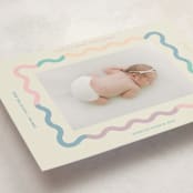 "Wavy Pastel Frame" - Birth Announcements in Cream by Baumbirdy - Detail