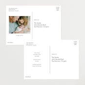 "Squiggle bow" - Birth Announcements in Peony by Creo Study - Back of Card Options