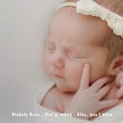 "Close Up" - Birth Announcements in Cotton by Angela Thompson - Detail