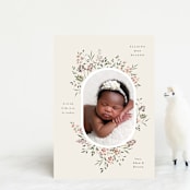 "Wildflower" - Birth Announcements in Eggshell by Itsy Belle Studio - Front