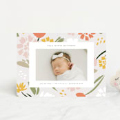 "Modern Floral" - Birth Announcements in Wildflower by Nicole Walsh - Front