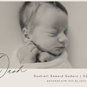 "Dashing" - Birth Announcements in Vanilla by Olivia Raufman - Detail