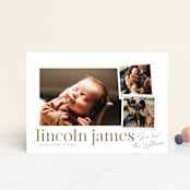 "Little Snaps" - Birth Announcements in Linen by Robert and Stella - Front