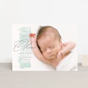 "Fresh Paint" - Birth Announcements in Aqua by Michelle Taylor - Front