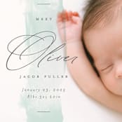 "Fresh Paint" - Birth Announcements in Aqua by Michelle Taylor - Detail