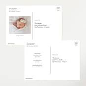 "Distinguished" - Birth Announcements in Graphite by Sara Hicks Malone - Back of Card Options