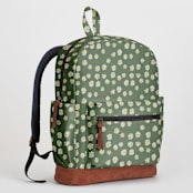 "Lazy Daisy" - Backpack in Sage by Jessie Steury - Side and Exterior Pockets