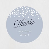 "Wife of the Party" - Wedding Favor Stickers in Chambray by Hudson meet Rose - Front