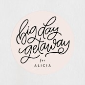 "A big day getaway" - Wedding Favor Stickers in Blush by Lea Delaveris - Front