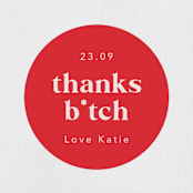 "Bach Sh*t Crazy" - Wedding Favor Stickers in Rose by Hudson meet Rose - Front