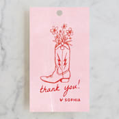 "Party Boots" - Wedding Favor Tags in Strawberry by Erin Kessler - Front