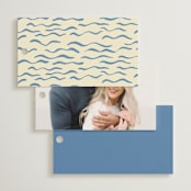 "On the Coast" - Wedding Favor Tags in Sea by Pati Cascino - Back of Card Options