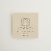 "Boots, Beers, and Bubbly" - Wedding Favor Tags in Sand by Cindy Reynolds - Front