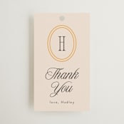 "Coast" - Wedding Favor Tags in Almond by Melanie Kosuge - Front