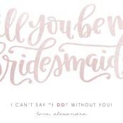 "Will You...?" - Bridesmaid Cards in Blush by Olivia Goree - Detail