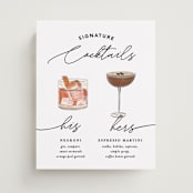 "Cocktails Pair" - Bar Signs in Ivory by Creo Study - Front