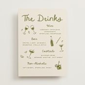 "Playful Doodles" - Bar Signs in Olive by Carmia Jordaan - Front