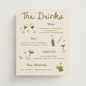 "Playful Doodles" - Bar Signs in Olive by Carmia Jordaan - Front
