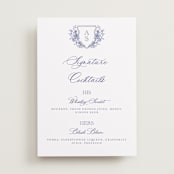"watercolor flowers crest" - Bar Signs in Dusty Blue by Cass Loh - Front