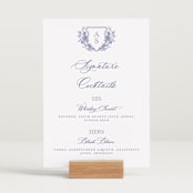 "watercolor flowers crest" - Bar Signs in Dusty Blue by Cass Loh - In Use