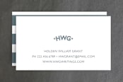 "Collegiate" - Business Cards in Cadet Blue by Megan Davis - Front