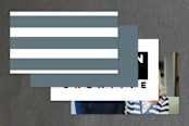"Collegiate" - Business Cards in Cadet Blue by Megan Davis - Back of Card Options