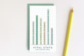 "Vital Stats" - Business Cards in Ocean by Stacey Hill - Front