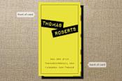"Simple and Twisted" - Business Cards in Yellow by Ana Gonzalez - Front