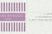 "Modern Art" - Business Cards in Purple by Ana de Sousa - Detail