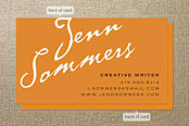 "Antique Copperplate" - Business Cards in Tangerine by Keiko K. - Front