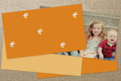 "Antique Copperplate" - Business Cards in Tangerine by Keiko K. - Back of Card Options