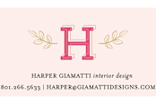 "Leafy Initial" - Business Cards in Rose by Iwona K - Detail
