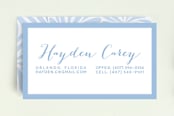 "Chrysanthemum Flourish" - Business Cards in Sky by LollieJ - Front