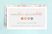 "Media Socialite" - Business Cards in Sorbet by Sheila Corcoran - Front