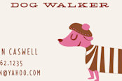 "Happy Dog" - Business Cards in Chocolate by Lori Wemple - Detail