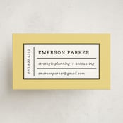 "Playful Grid" - Business Cards in Maize by Olivia Raufman - Front
